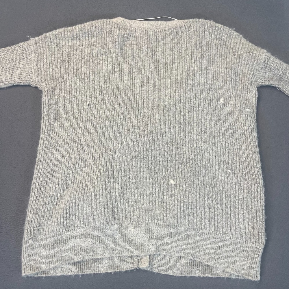 Free‎ People Womens Med Wool Blend Cardigan Sweater Button Front Boho Y2K Grey - Picture 12 of 14